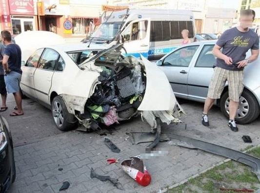 В Белостоке взорвался белорусский автомобиль