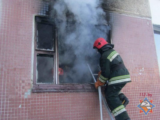 Пожар в Гродно в доме на улице Янки Купалы