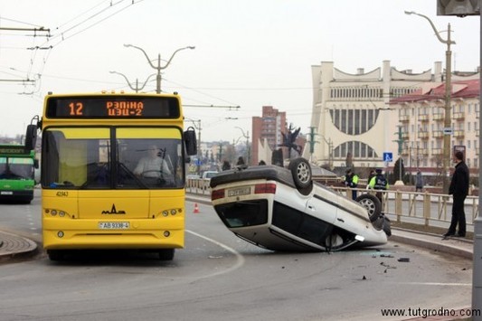 Авария на советской площади в Гродно
