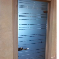 Стеклянная дверь «Грация» (цвет бронза матовый) в Гродно