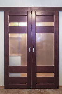 Раздвижная дверь массив сосны «Вега-1»(тон 31)