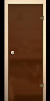 Стеклянная дверь для сауны и бани «Бронза матовая», производство: Акма