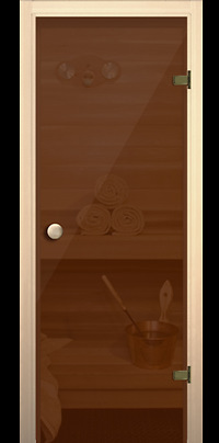 Стеклянная дверь для сауны и бани «Бронза», производство: Акма